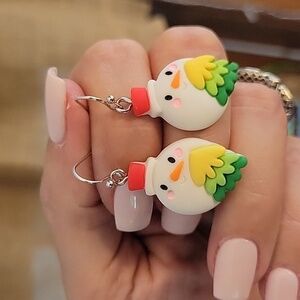 Holiday Snowman Drop Earrings
